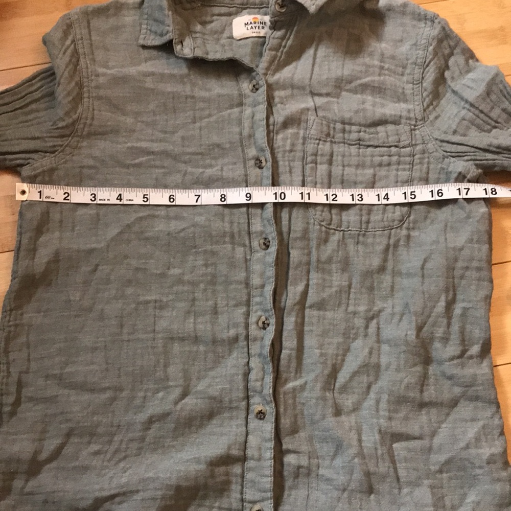 Marine Layer Beldon Button Down Shirt Thyme Green… - image 7